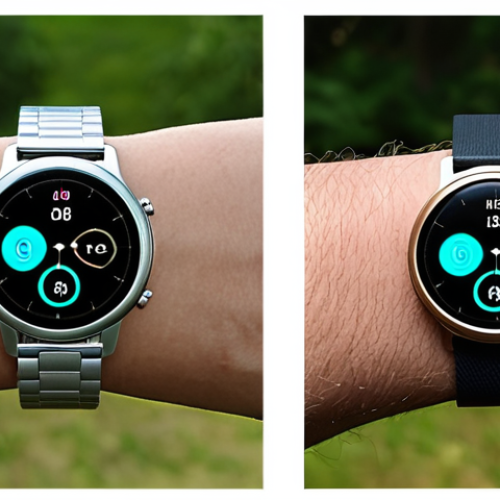 Okay, here are two image prompts based on the provided smartwatch information, suitable for SD (Stable Diffusion):