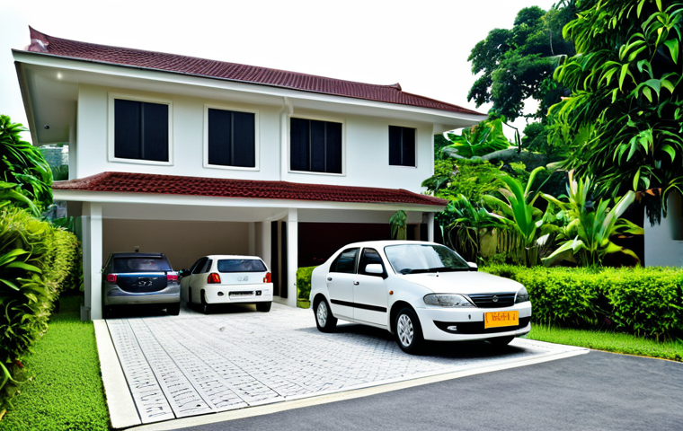 **

A cozy, modest terrace house in a suburban Malaysian neighborhood. Lush green garden, family-friendly environment. "Proton Saga" car parked in the driveway. Safe for work, fully clothed, appropriate content, professional photography, natural lighting, perfect anatomy, correct proportions.

**