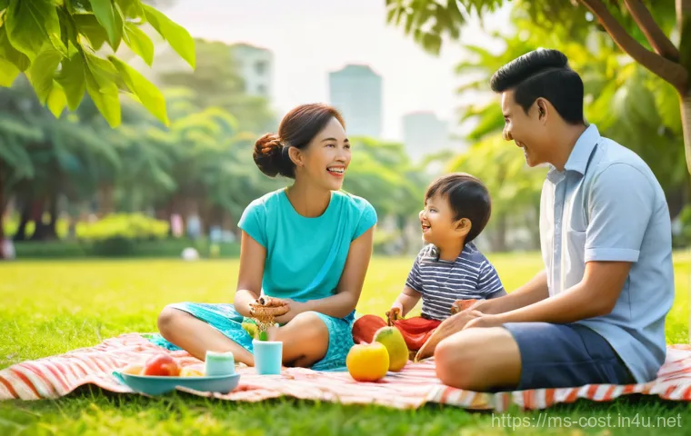 사설 탐정 비용 - **Prompt 1: Malaysian Family Picnic in a Park**
Generate a highly detailed image of a wholesome ...